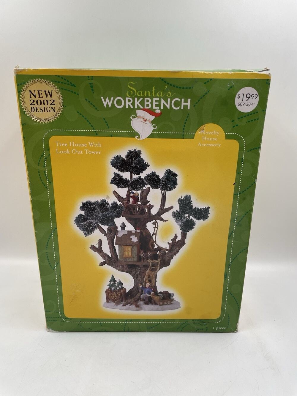 Vintage Santa's Workbench Tree House With Lookout Tower 2002 Christmas Village